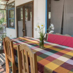 A large table outside