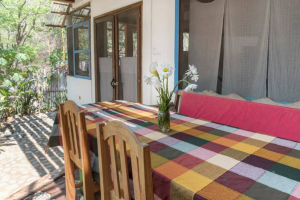 A large table outside