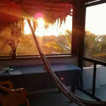 Morning light flowing into Bungalow Mazunte La Selva