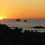 In autumn and winter months you can see the sunrise over the sea