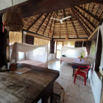 A view on the bedroom from the kitchen